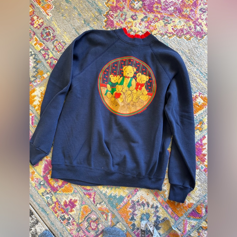 Christmas  Sweater Wool S M Vintage Oversized Grandma granola indie Ugly bears